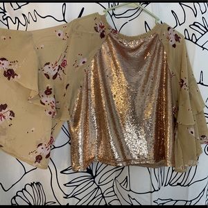 free people sequin floral blouse!